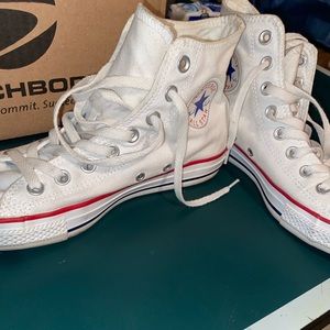 White High Top Converse $25. Great condition